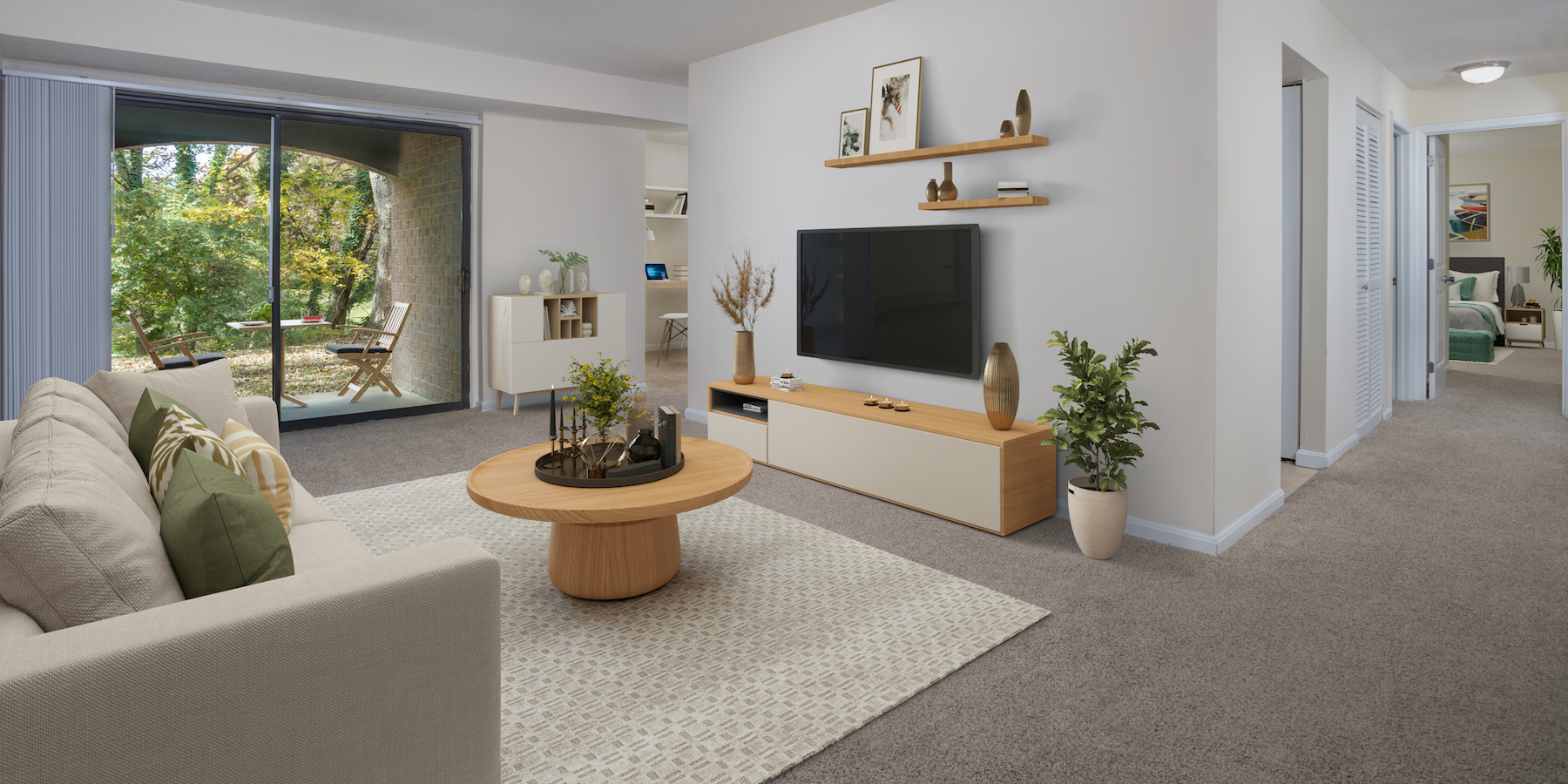 Glen Oaks living room and main living areas
